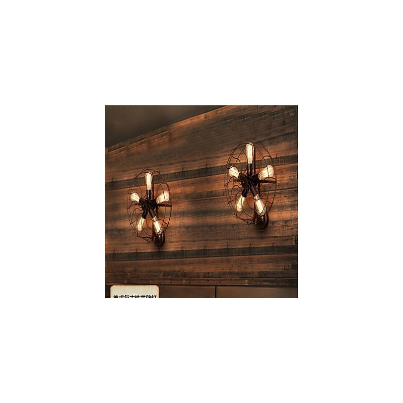 Aplique de pared con luz ambiental de estilo mini, con pintura rústica clásica tradicional de estilo campestre.