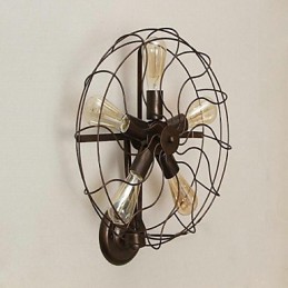 Aplique de pared con luz ambiental de estilo mini, con pintura rústica clásica tradicional de estilo campestre.