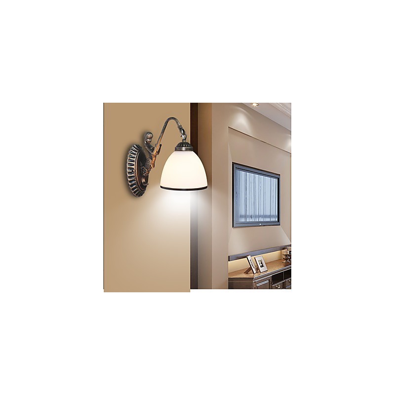 Lámpara de pared de estilo europeo retro para sala de estar, dormitorio, porche, balcón, cafetería
