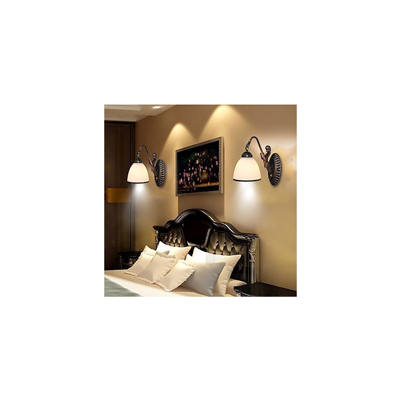 Lámpara de pared de estilo europeo retro para sala de estar, dormitorio, porche, balcón, cafetería