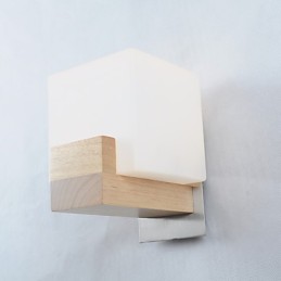 Lámpara de pared sencilla, lámpara de noche, lámpara de escritorio con pantalla de vidrio y madera maciza para dormitorio, tocador, sala de estar, habitación de bebé, dormitorio universitario, mesa de centro, librería