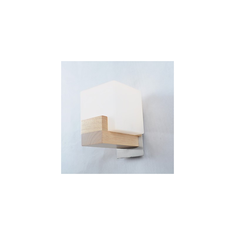 Lámpara de pared sencilla, lámpara de noche, lámpara de escritorio con pantalla de vidrio y madera maciza para dormitorio, tocador, sala de estar, habitación de bebé, dormitorio universitario, mesa de centro, librería