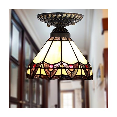 Lámpara de cúpula absorbente de luz con vitrales de artes creativas rurales europeas Lámpara de cúpula absorbente de luz con vitrales de artes creativas rurales europeas