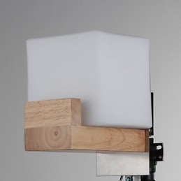 Lámpara de pared sencilla, lámpara de noche, lámpara de escritorio con pantalla de vidrio y madera maciza para dormitorio, tocador, sala de estar, habitación de bebé, dormitorio universitario, mesa de centro, librería