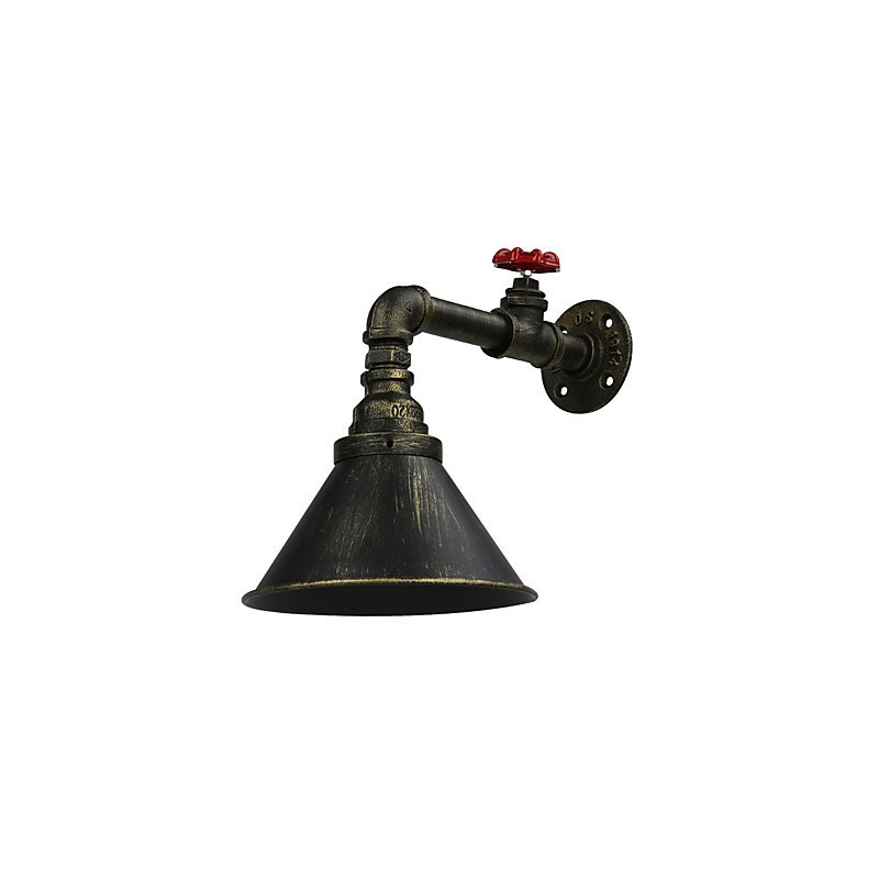 Aplique de pared industrial retro tipo loft para restaurante y bar, lámpara de pared de tubería de agua de metal
