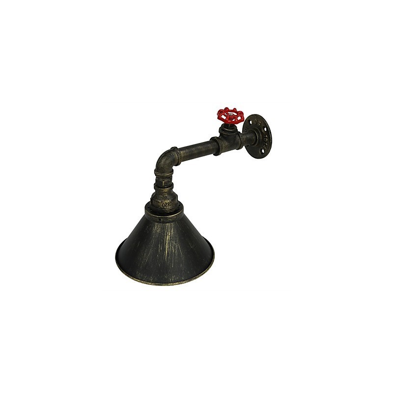 Aplique de pared industrial retro tipo loft para restaurante y bar, lámpara de pared de tubería de agua de metal