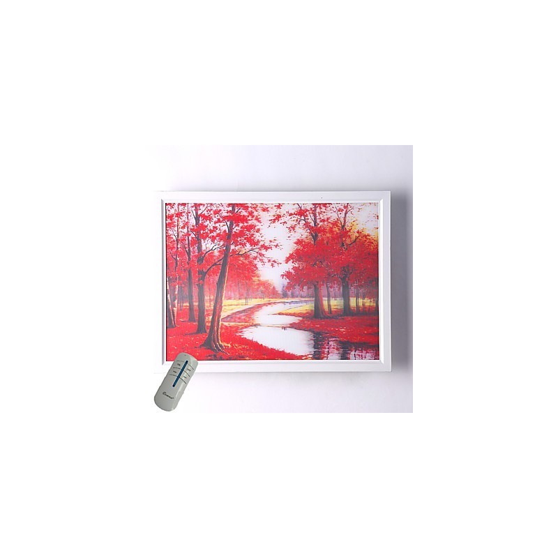 Pintura contemporánea moderna integrada para apliques de pared con luz ambiental.