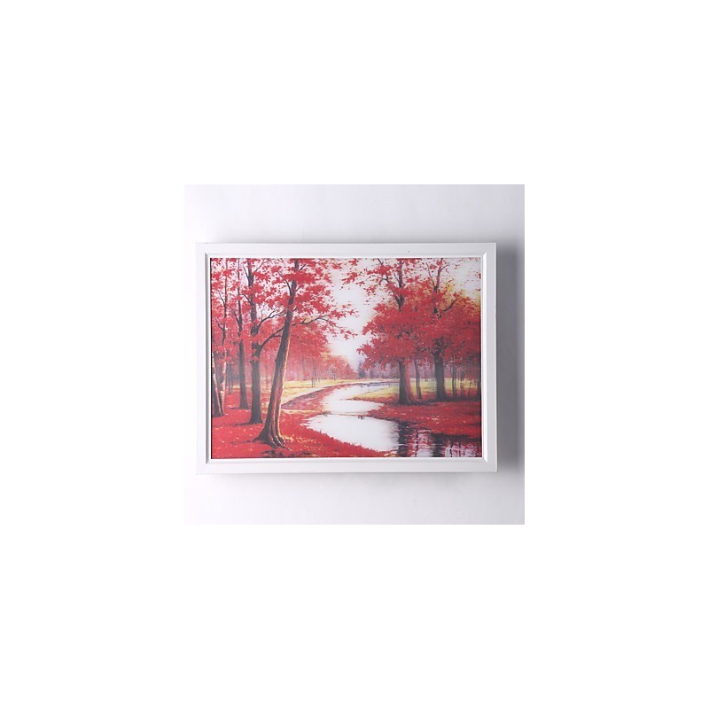 Pintura contemporánea moderna integrada para apliques de pared con luz ambiental.