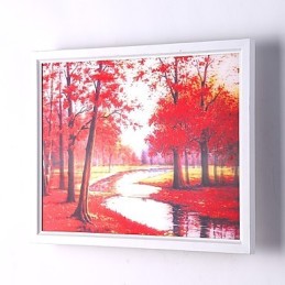 Pintura contemporánea moderna integrada para apliques de pared con luz ambiental.