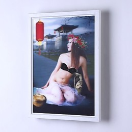 Pintura contemporánea moderna integrada para apliques de pared con luz ambiental.