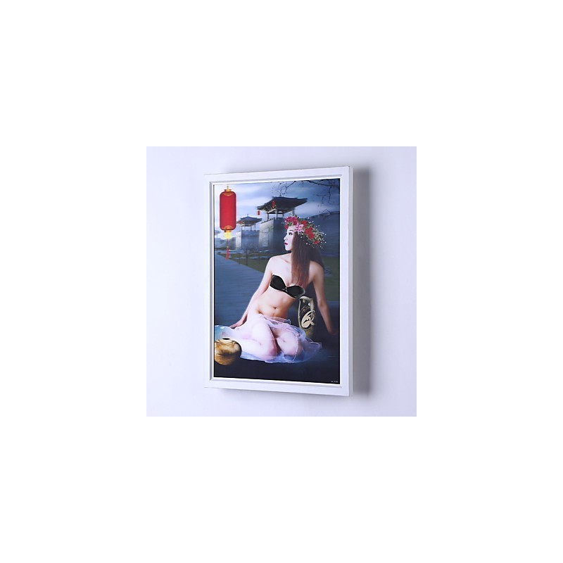 Pintura contemporánea moderna integrada para apliques de pared con luz ambiental.