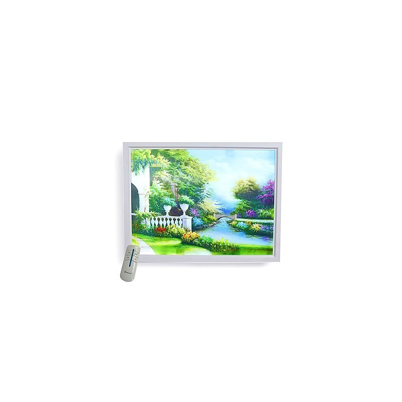 Pintura contemporánea moderna integrada para apliques de pared con luz ambiental.
