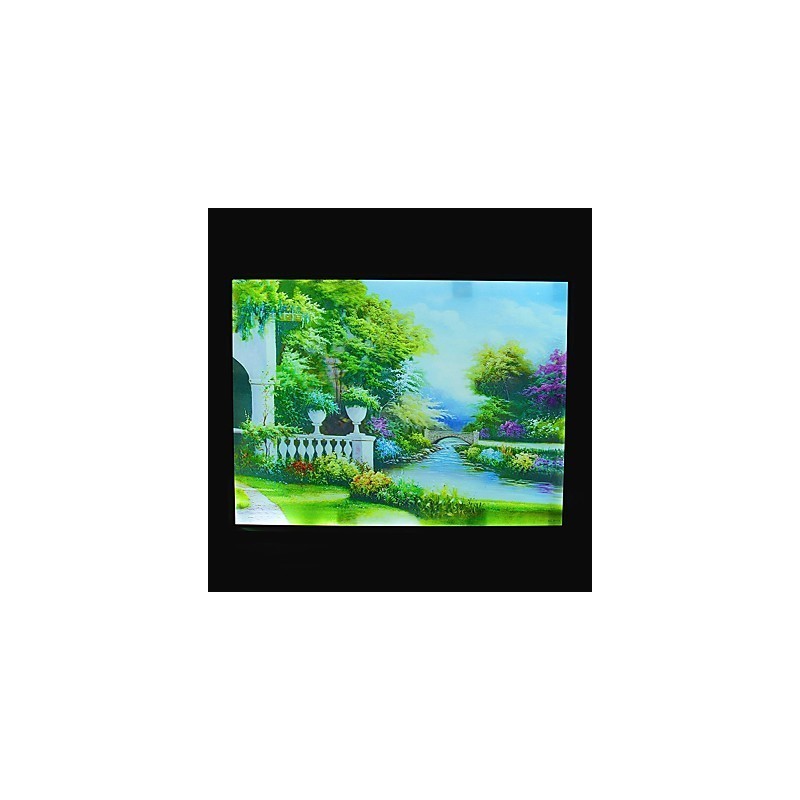 Pintura contemporánea moderna integrada para apliques de pared con luz ambiental.
