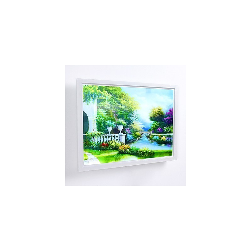 Pintura contemporánea moderna integrada para apliques de pared con luz ambiental.
