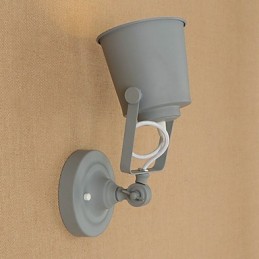 Lámpara de pared de acero pintado, estilo café americano negro, estilo retro, con sable de luz.