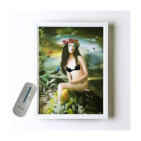 Pintura contemporánea moderna integrada para apliques de pared con luz ambiental. Pintura contemporánea moderna integrada para apliques de pared con luz ambiental.