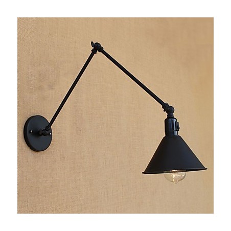 Lámpara de brazo oscilante estilo mini con protección ocular y luz descendente con pintura retro campestre Lámpara de brazo oscilante estilo mini con protección ocular y luz descendente con pintura retro campestre