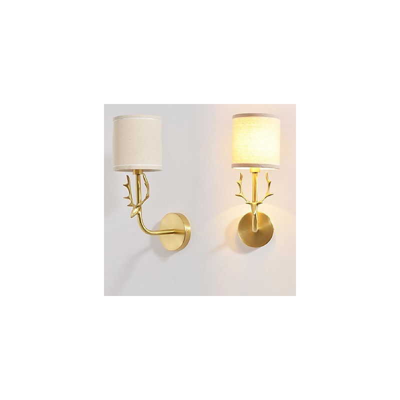 Aplique de pared de latón clásico, tradicional, vintage, sencillo, con luz ambiental de estilo mini.