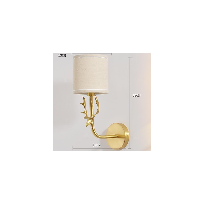 Aplique de pared de latón clásico, tradicional, vintage, sencillo, con luz ambiental de estilo mini.