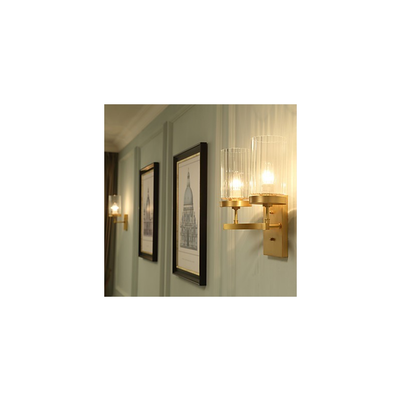 Aplique de pared de latón clásico tradicional de estilo campestre para iluminación ascendente de estilo mini.
