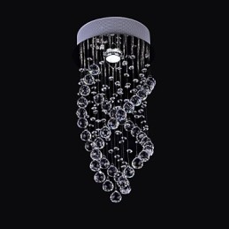 Lámpara de techo empotrada de cristal cromado contemporáneo moderno