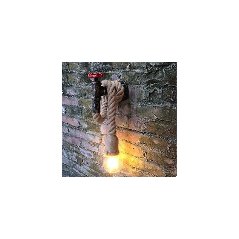 Apliques de pared con luz ambiental con pintura rústica tipo cabaña