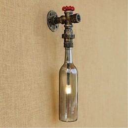 Lámpara de pared con forma de botella de agua en color gris ahumado