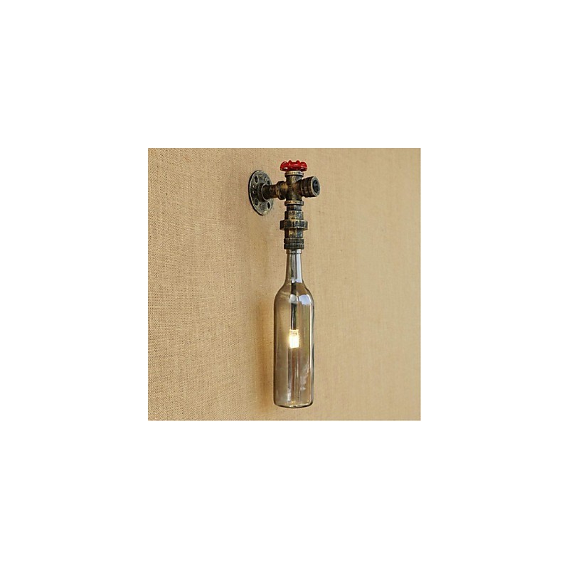 Lámpara de pared con forma de botella de agua en color gris ahumado