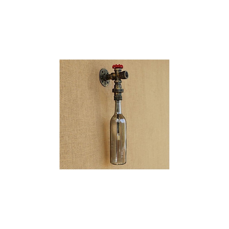 Lámpara de pared con forma de botella de agua en color gris ahumado
