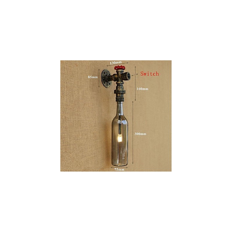 Lámpara de pared con forma de botella de agua en color gris ahumado