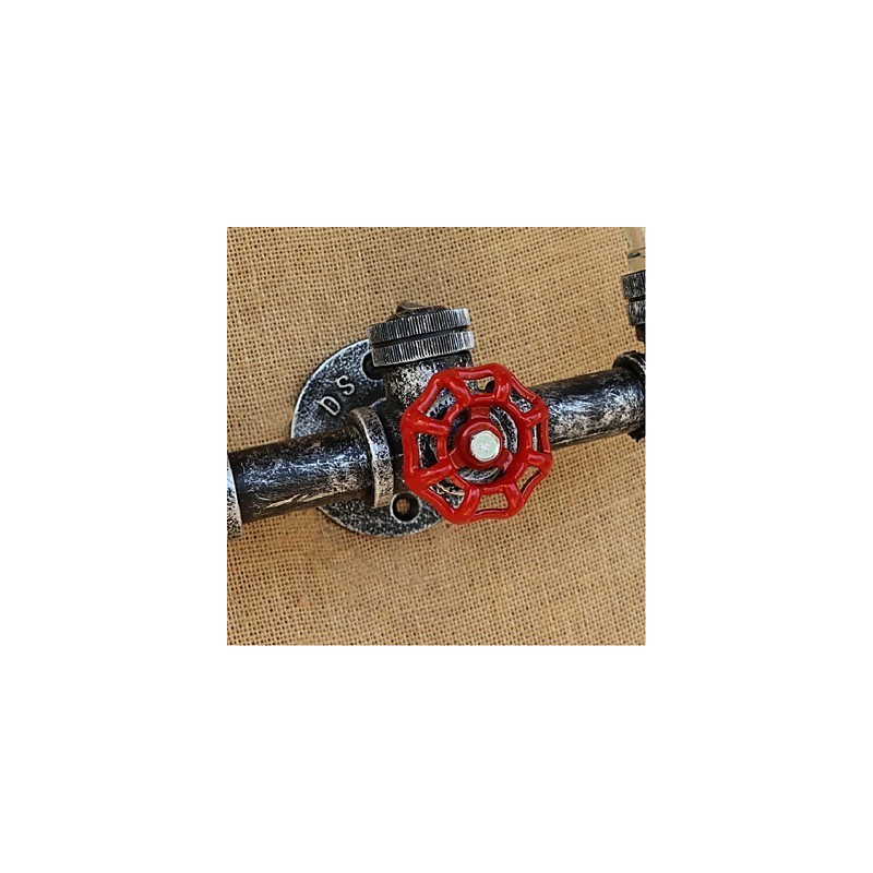 Lámpara de pared con interruptor de viento industrial retro, lámpara de pared con botella de agua, luz ámbar