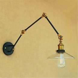 Lámpara de techo rústica estilo rústico estilo rústico con luz ambiental tipo brazo oscilante.