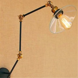 Lámpara de techo rústica estilo rústico estilo rústico con luz ambiental tipo brazo oscilante.