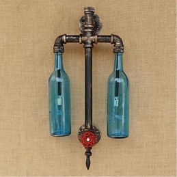 Lámpara de pared con interruptor, estilo americano, para restaurante, bar, pipa de agua, botella de vino, color azul