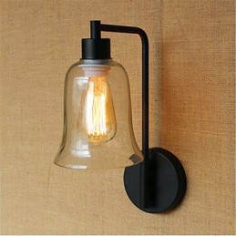 Lámpara de ambiente de brazo oscilante con acabado rústico de óxido negro estilo Lodge Country.