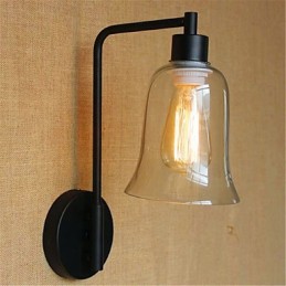 Lámpara de ambiente de brazo oscilante con acabado rústico de óxido negro estilo Lodge Country.