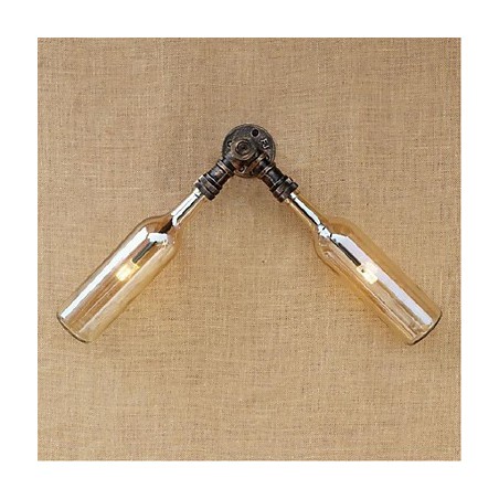 Lámpara de pared estilo retro americano con diseño de viento y botella de agua, estilo industrial creativo, color ámbar Lámpara de pared estilo retro americano con diseño de viento y botella de agua, estilo industrial creativo, color ámbar
