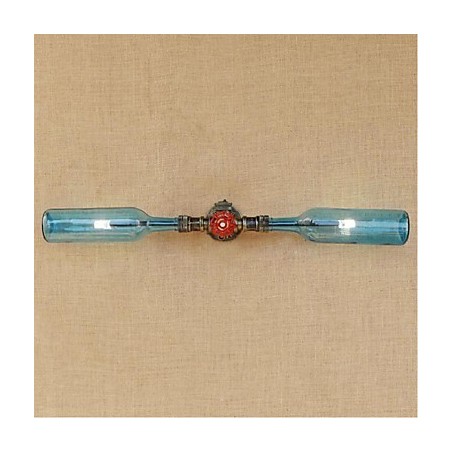 Lámpara de pared estilo retro americano con diseño de botella de agua y viento, estilo industrial creativo, color azul Lámpara de pared estilo retro americano con diseño de botella de agua y viento, estilo industrial creativo, color azul