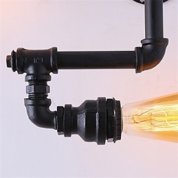 Lámparas de pared de tubo industriales vintage de 3 cabezas, luces creativas negras, iluminación decorativa para restaurantes, cafeterías y bares.