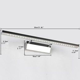 Lámpara de pared moderna y contemporánea con acabado galvanizado para iluminación de baño con luz descendente