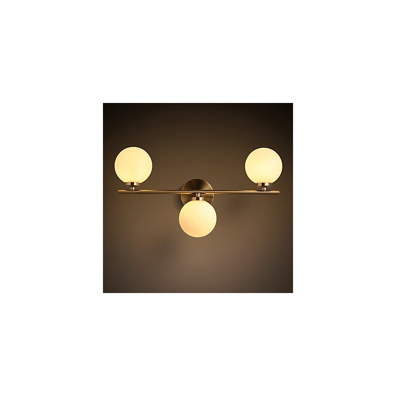Lámpara de pared de vidrio moderna contemporánea de bronce con característica para apliques de pared de estilo mini.