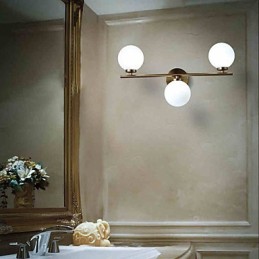 Lámpara de pared de vidrio moderna contemporánea de bronce con característica para apliques de pared de estilo mini.