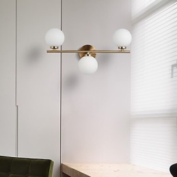 Lámpara de pared de vidrio moderna contemporánea de bronce con característica para apliques de pared de estilo mini.