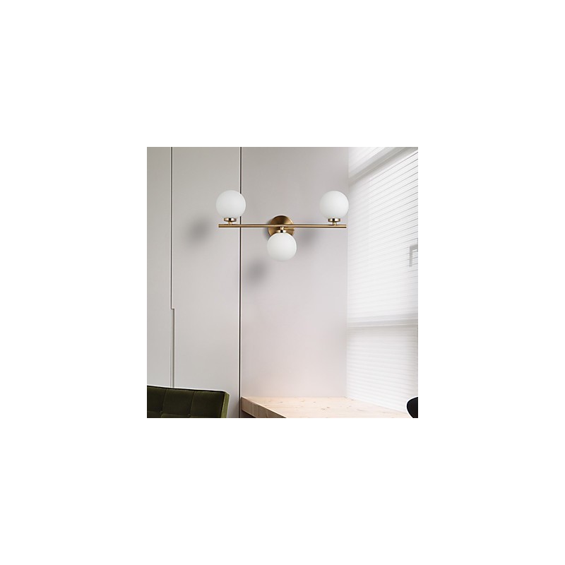 Lámpara de pared de vidrio moderna contemporánea de bronce con característica para apliques de pared de estilo mini.
