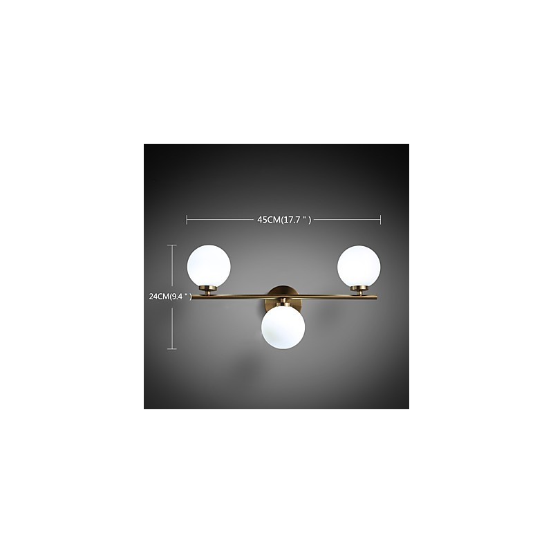 Lámpara de pared de vidrio moderna contemporánea de bronce con característica para apliques de pared de estilo mini.