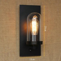 Lámpara de pared Edison de un solo cabezal de cristal con diseño de pasillo y escaleras de estilo americano minimalista y moderno creativo para restaurante y bar.