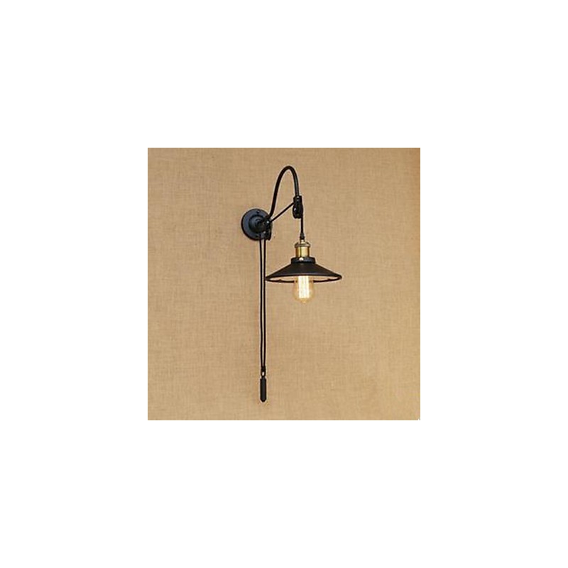 Lámpara de pared de comedor elevable con longitud de rosca ajustable de estilo retro creativo, lámpara de pared de hierro para dormitorio.