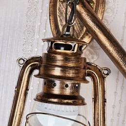 Característica de pintura rústica de cabaña para apliques de pared de estilo mini, luz de pared C