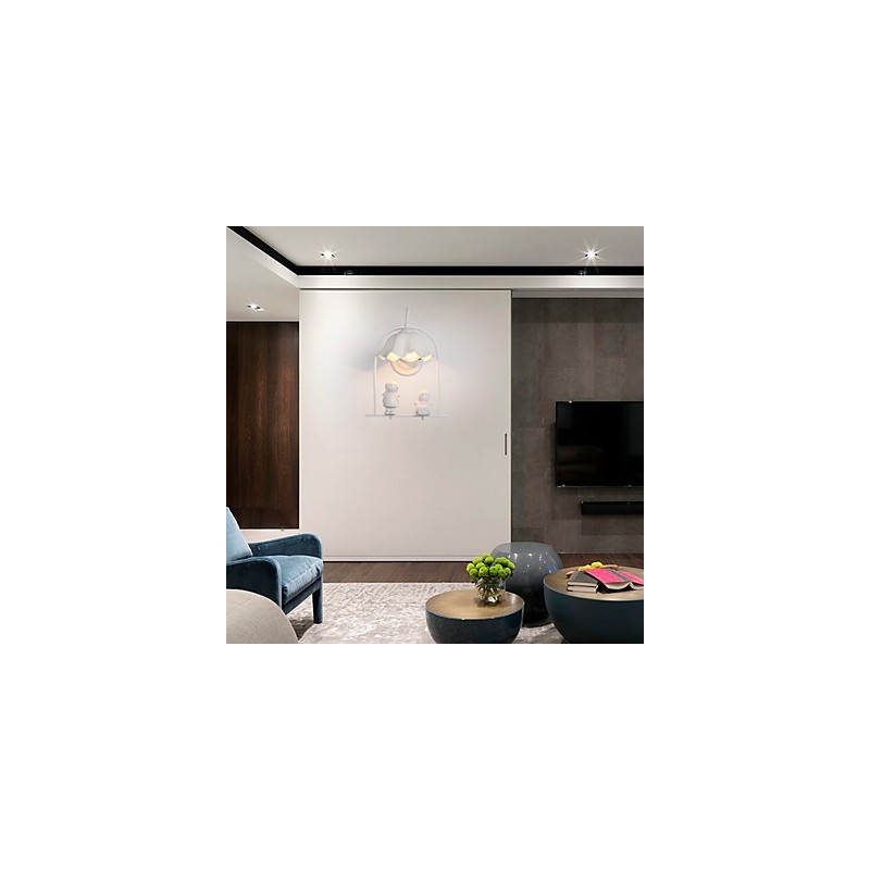 Apliques de pared con luz ambiental y protección ocular con pintura contemporánea moderna