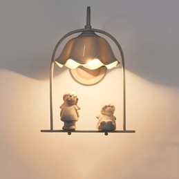 Apliques de pared con luz ambiental y protección ocular con pintura contemporánea moderna